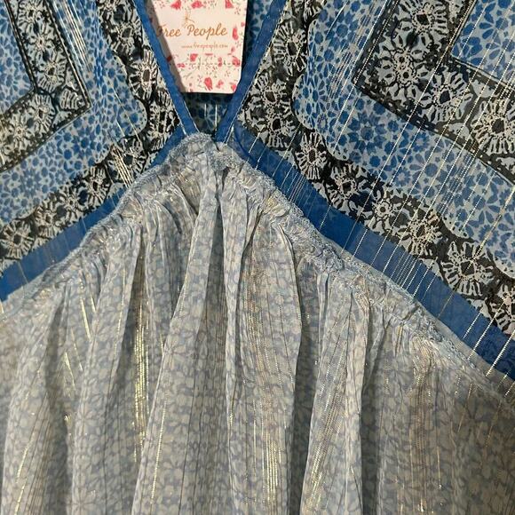 Free People Bohemian Aliyah Printed Long Sleeve Sheer Tunic Top (S) - Picture 7 of 16